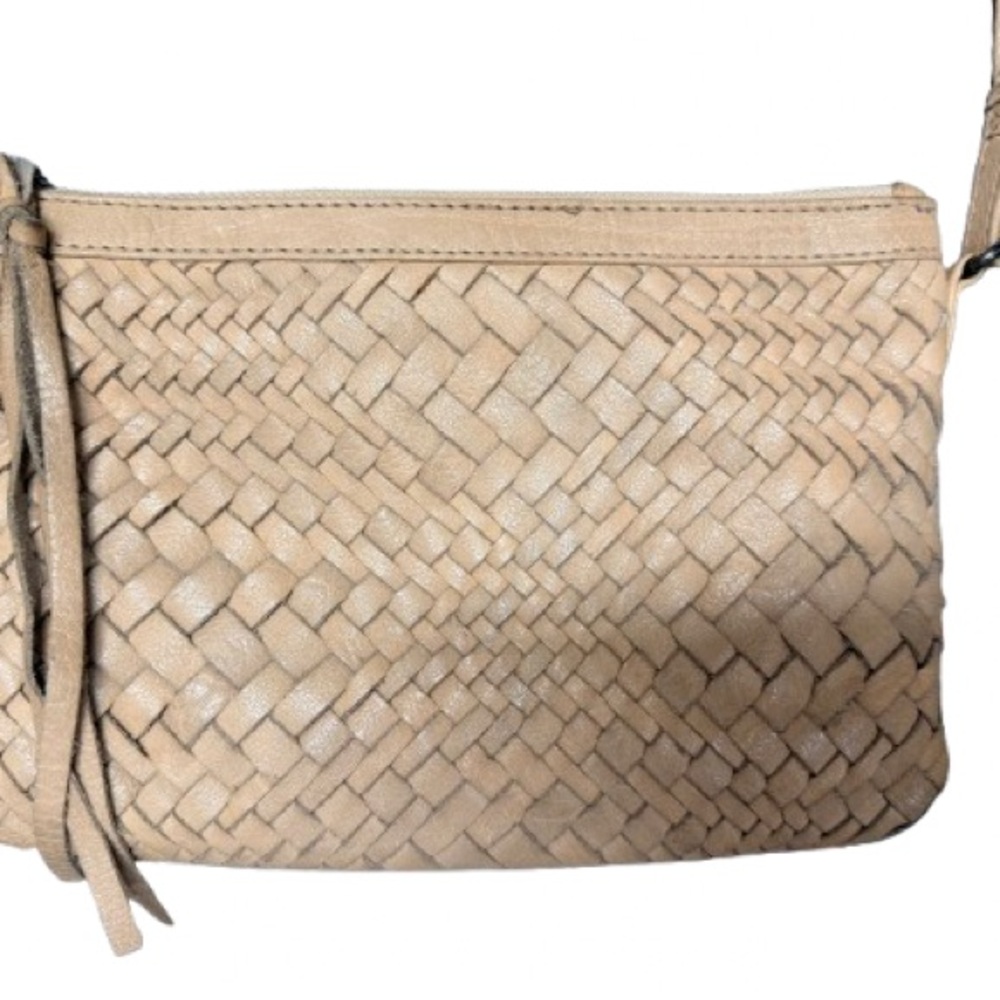 Anthropologie Day & Moon Small Tan Crossbody Bag -see pictures for inside flaws